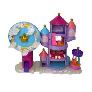 Polly Pocket Rainbow Funland Theme Park Playset Ferris Wheel Carousel Castle Toy